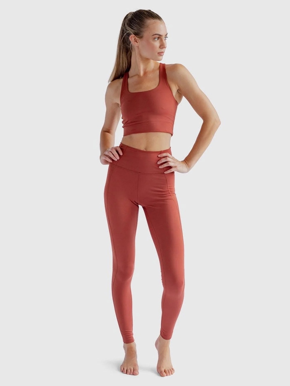 Girlfriend Collective High Rise Compression Leggings Terracotta Rust Size XS